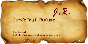 Jurányi Rufusz névjegykártya